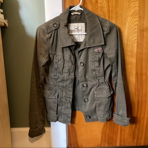 Hollister Jackets & Coats Hollister Army Green Cotton Jacket Poshmark